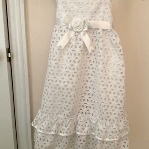 New Bonnie Jean White eyelet girls dress